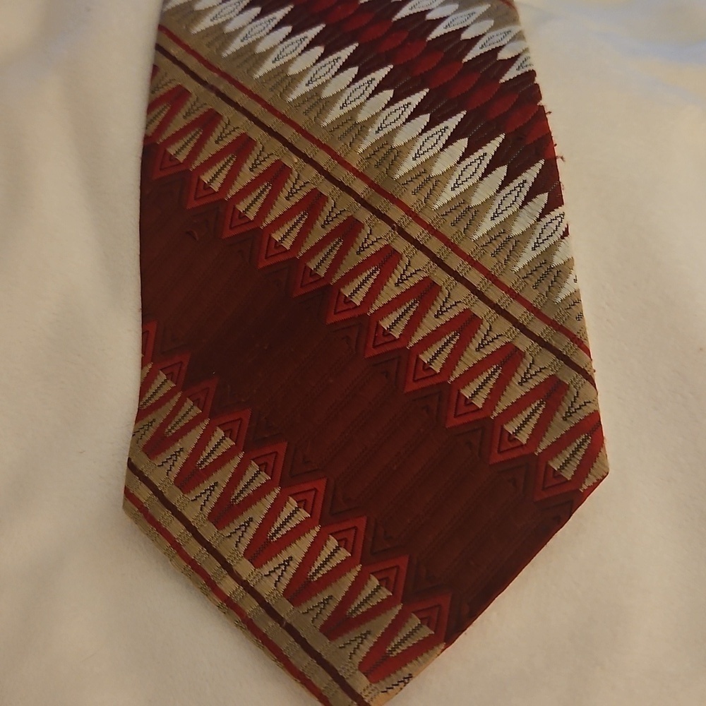 Vtg TITCHE'S Man Shop Dallas Patterned Rockabilly Punk Clip-on Tie - Picture 5 of 9